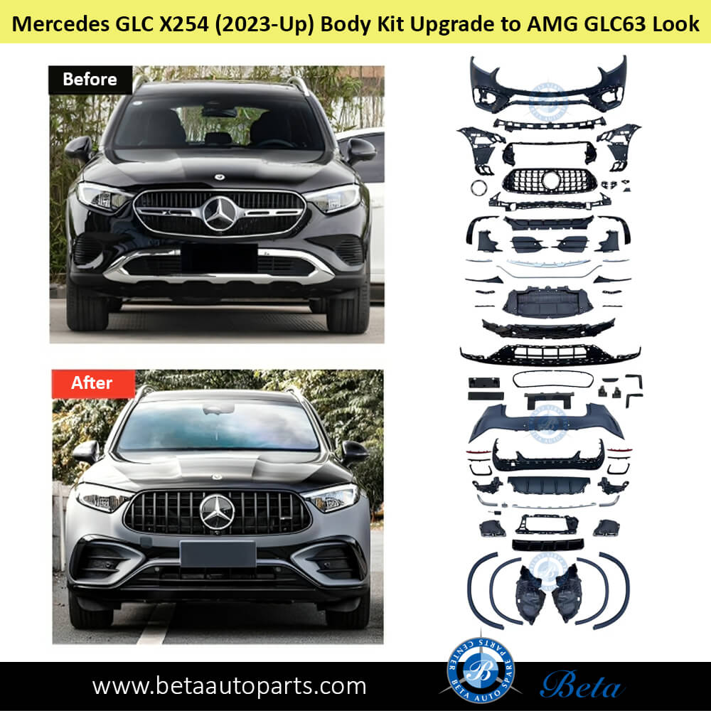 Body Kit Upgrade to GLC63 Look for Mercedes GLC X254 2023-Up models front side Body Kit Upgrade to GLC63 Look for Mercedes GLC X254 2023-Up models front side